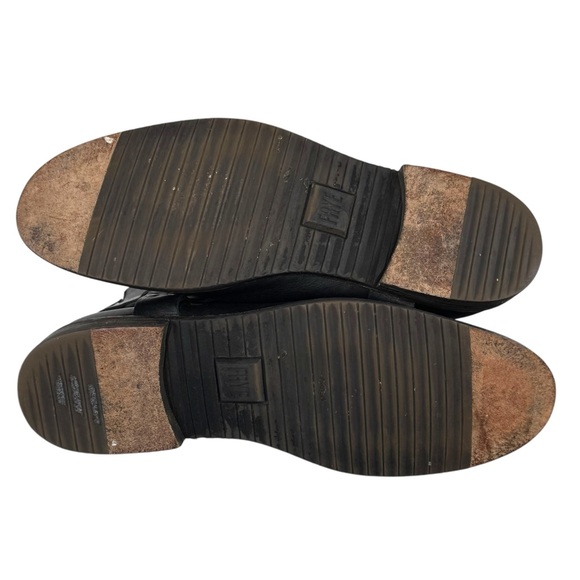 Men's Frye Phillip Harness Short Leather Boots Black Moto Ankle Zipper | Sz 8.5 - Picture 8 of 9